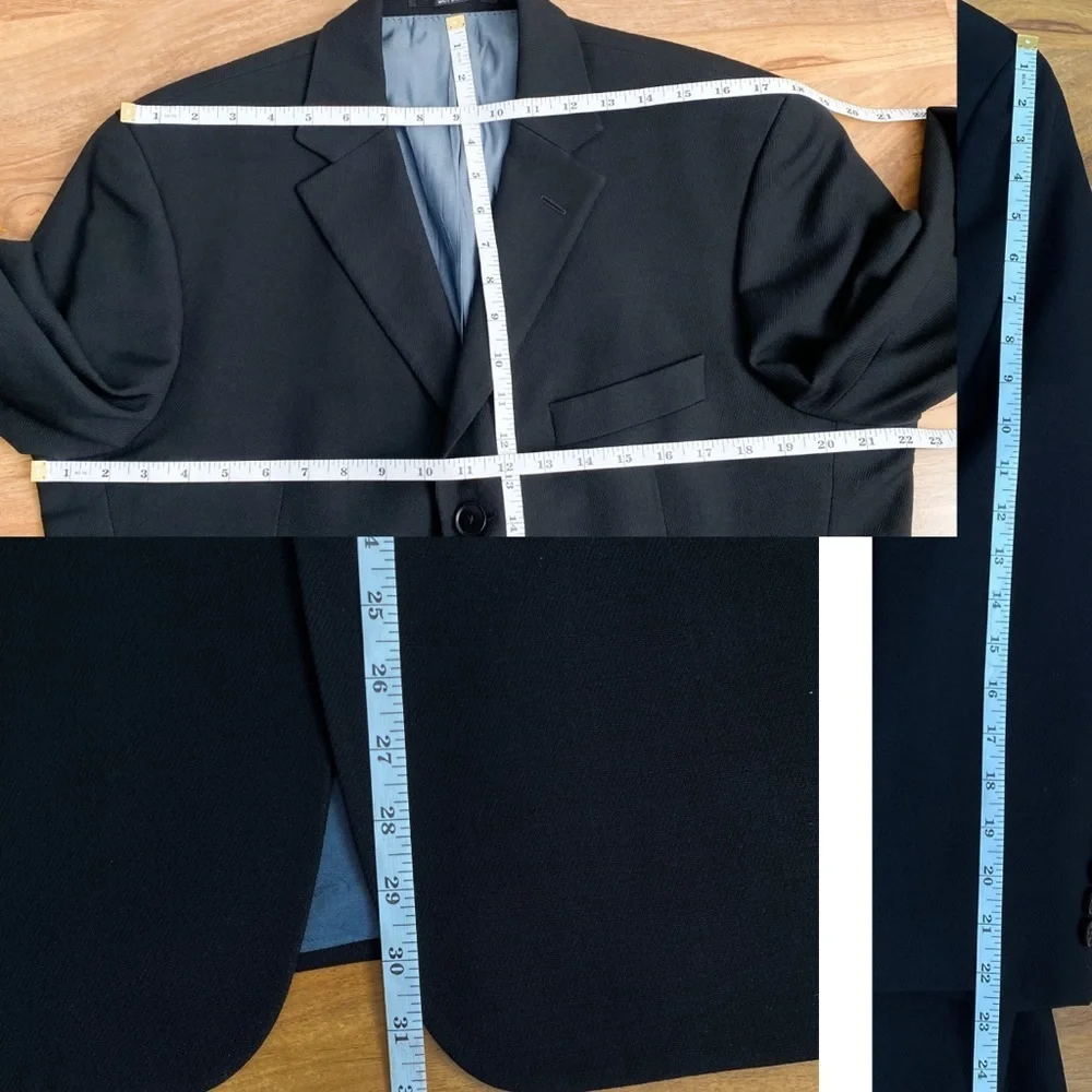 Hugo Boss Men’s Wool Black Blazer Sport Coat Suit Jacket Wedding Business 40S